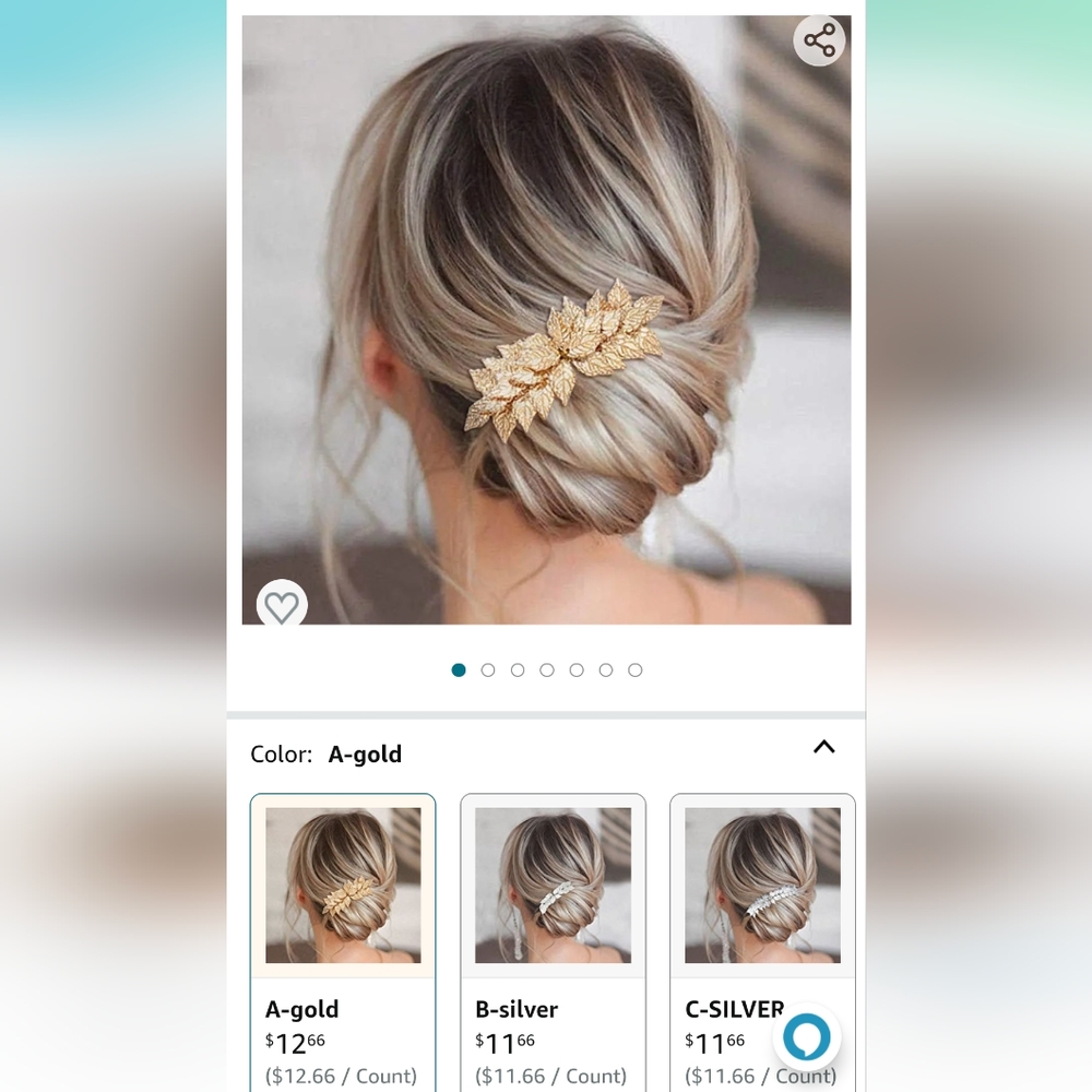 Gold Leaf Hair Comb